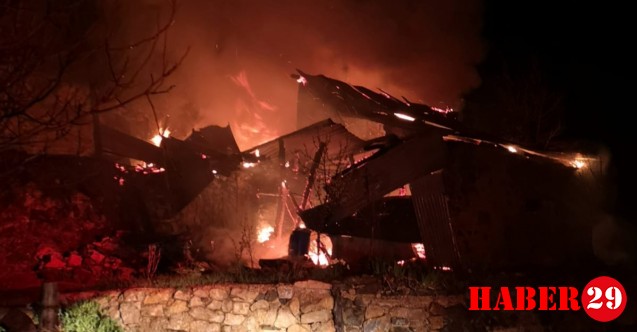 Şiran'da Korkutan Yangın