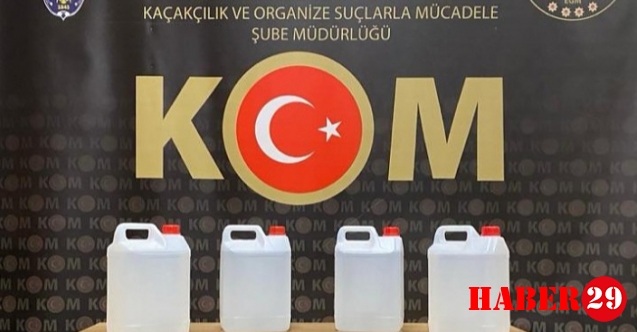 Gümüşhane’de 20 litre etil alkol ele geçirildi