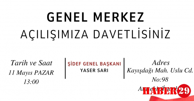 ŞİDEF Genel Merkezini Ataşehir'de Açıyor: Tüm Hemşehriler Davetli