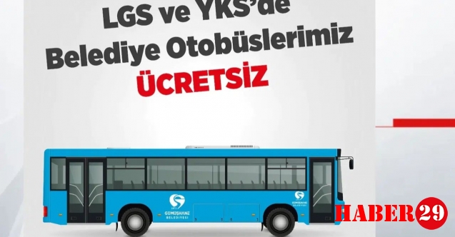 Gümüşhane Belediyesi LGS ve YKS'de ulaşımı ücretsiz yaptı