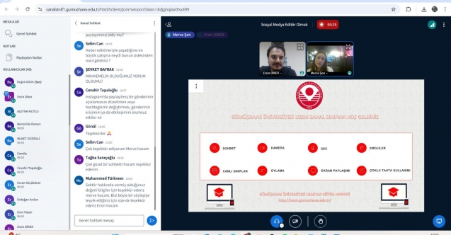 Gümüşhane Üniversitesi’nde “Sosyal Medyada Editörlük” Konulu Online Söyleşi Gerçekleşti
