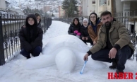 Gümüşhane'de "kardan kaplumbağa" ilgi odağı oldu