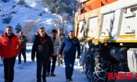 Vali Aydın Baruş kar mücadelesini 1800 metre rakımda inceledi