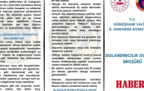 Gümüşhane İl Jandarma Komutanlığı’ndan Vatandaşlara Dolandırıcılık Uyarısı