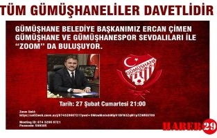 Başkan Çimen, Gümüşhane Sevdalılarıyla Zoom’da Buluşuyor