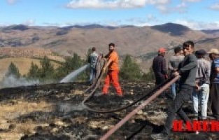 Gümüşhane'de Hızlı Müdahale Sonucu Örtü Yangını Kontrol Altına Alındı