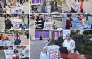 Yetimler Vakfı, Gümüşhane'de Gazze için yardım standı kurdu