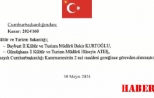 Gümüşhane Turizm Müdürü Görevden Alındı