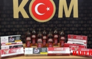 Gümüşhane'de Kaçak Sigara ve Alkol Operasyonu