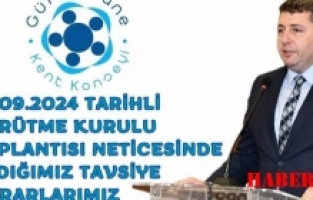 Kent Konseyi tavsiye kararlarını açıkladı