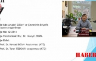 Artabel Gölleriyle ilgili TÜBİTAK-1001 projesi kabul edildi