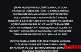 Şiran yıldızspor  Destek Gecesi"ni erteledi