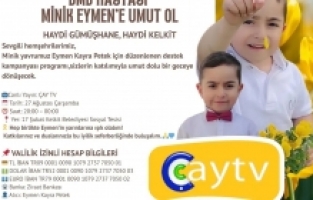 Gümüşhane halkı, 27 Ağustos’ta Eymen için tek yürek olacak
