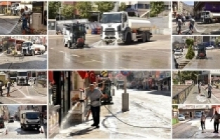 Gümüşhane’de yaz temizliği: Caddeler köpükle yıkanıyor